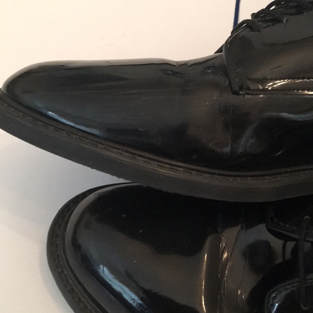 Men Gloss Black Uniform Dress Shoes - Picture 3 of 4
